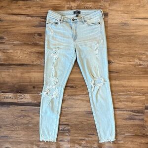 Abercrombie & Fitch Light Blue Distressed Skinny Jeans Size 29, 8
